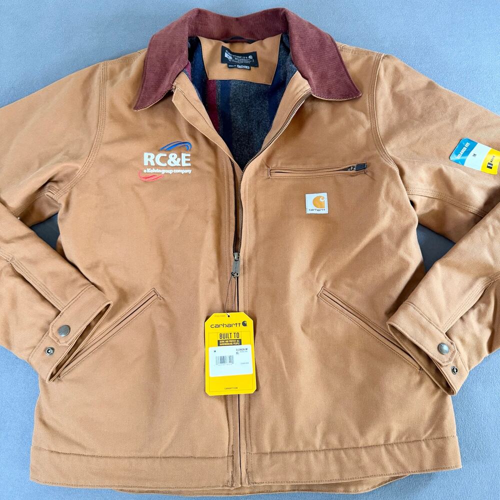 NWT Carhartt Detroit Jacket 103828 Blanket Lined Carhartt Brown - Size M